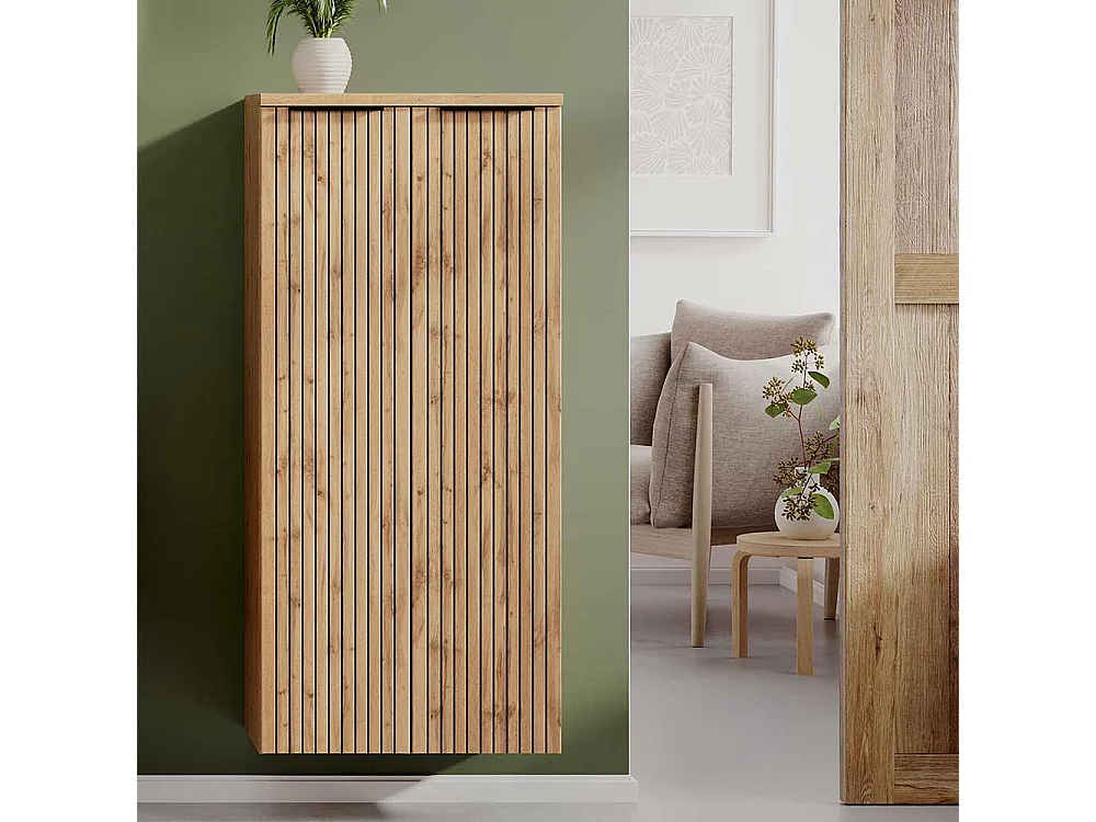 Moderner Badmidischrank hängend oder stehend Wildeichefarben