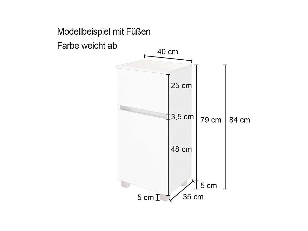 Bad Unterschrank in dunkel Grau Made in Germany
