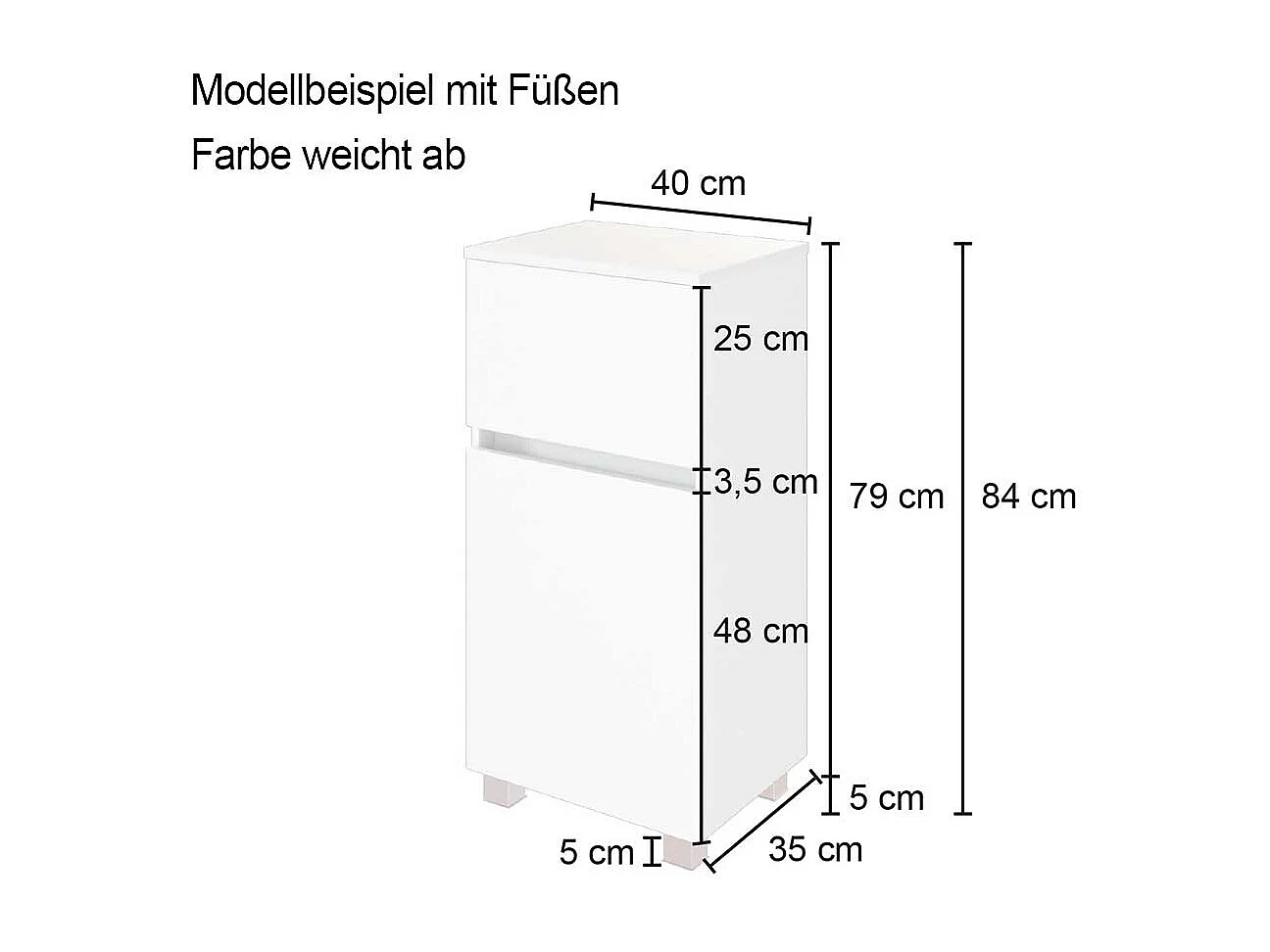 Bad Unterschrank in dunkel Grau Made in Germany