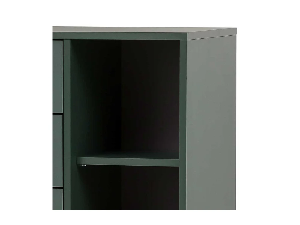 Badezimmer Schrank in Dunkelgrün und Goldfarben Skandi Design