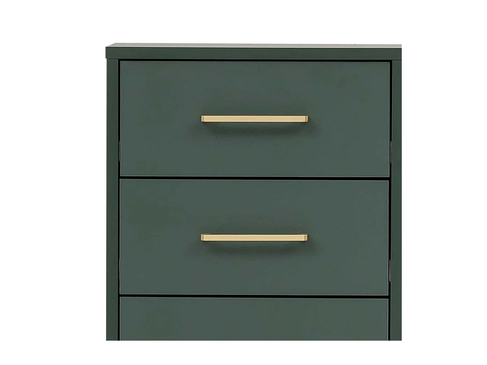 Badezimmer Schrank in Dunkelgrün und Goldfarben Skandi Design