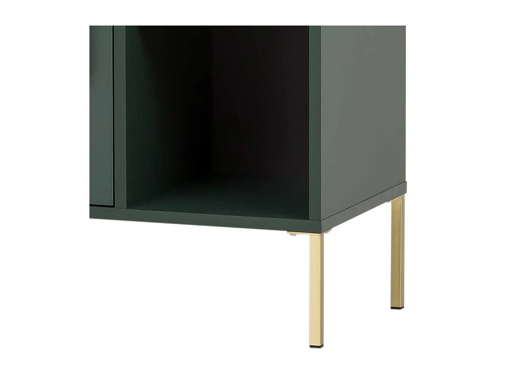 Badezimmer Schrank in Dunkelgrün und Goldfarben Skandi Design