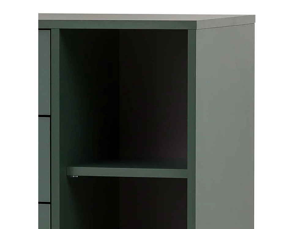 Badezimmer Schrank in Dunkelgrün und Goldfarben Skandi Design