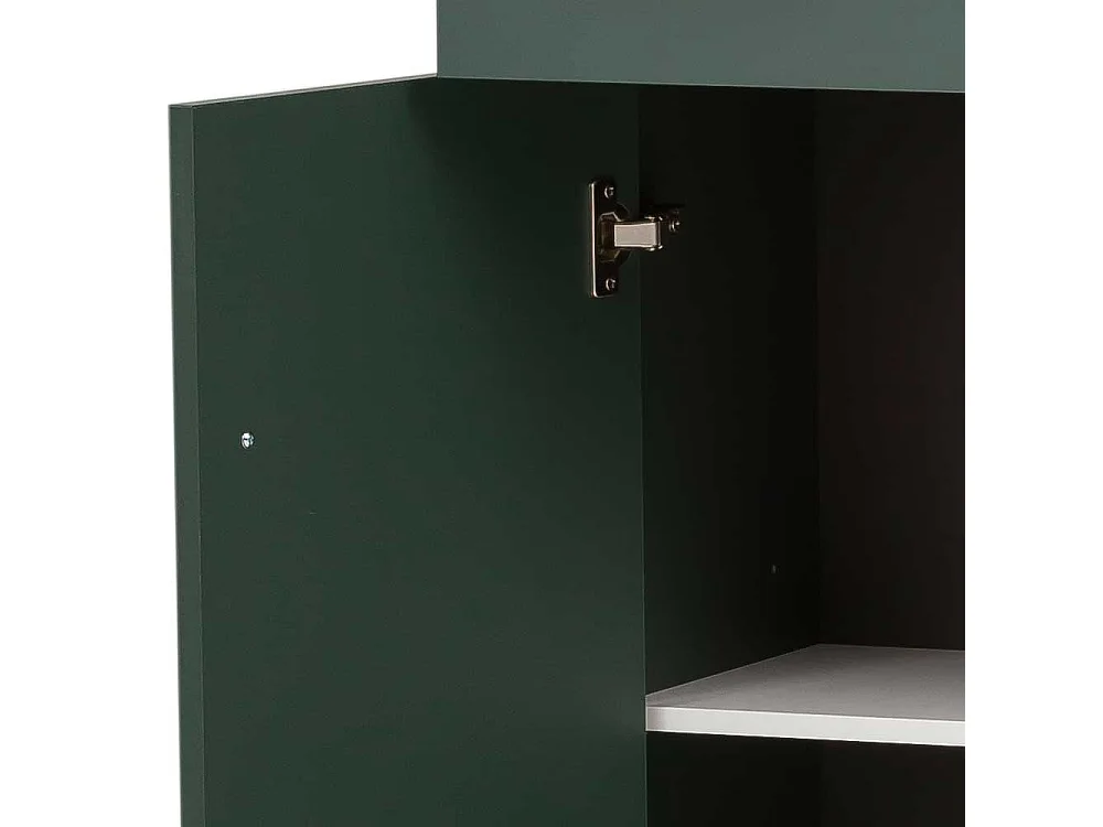 Badezimmer Schrank in Dunkelgrün und Goldfarben Skandi Design