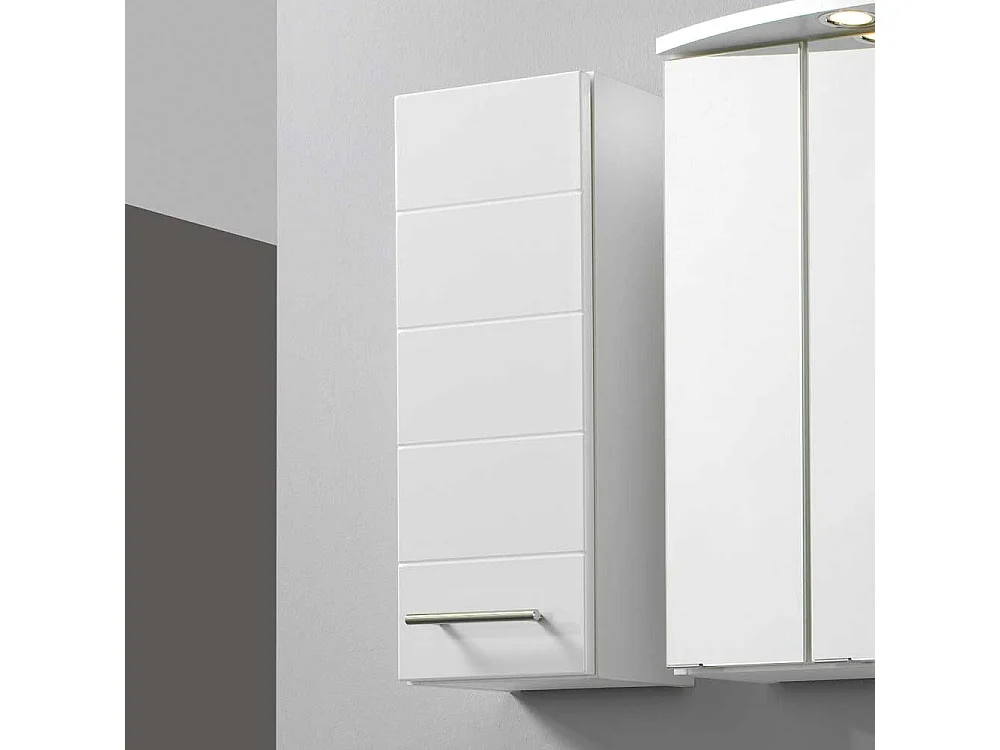 Badezimmer Hängeschrank in Weiß Hochglanz 25 cm