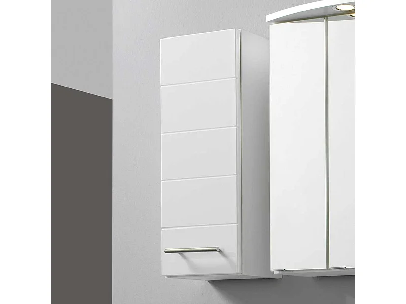 Badezimmer Hängeschrank in Weiß Hochglanz 25 cm