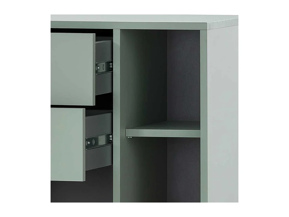 Badseitenschrank in Graugrün und Goldfarben Made in Germany