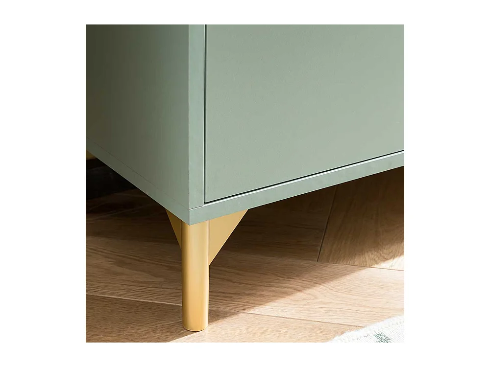 Badseitenschrank in Graugrün und Goldfarben Made in Germany