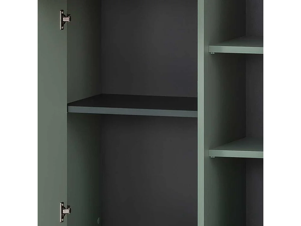 Badseitenschrank in Graugrün und Goldfarben Made in Germany