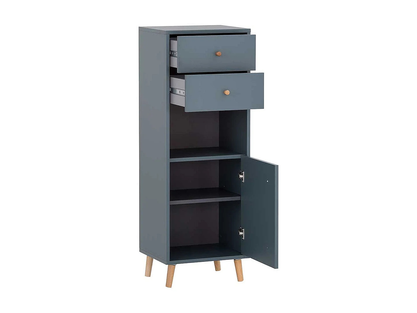 Badezimmermidischrank Skandi in Petrol zwei Schubladen