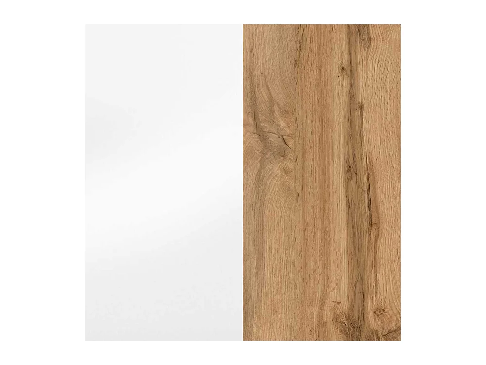 Badezimmer Seitenschrank in Weiß und Wildeiche Optik 135 cm hoch