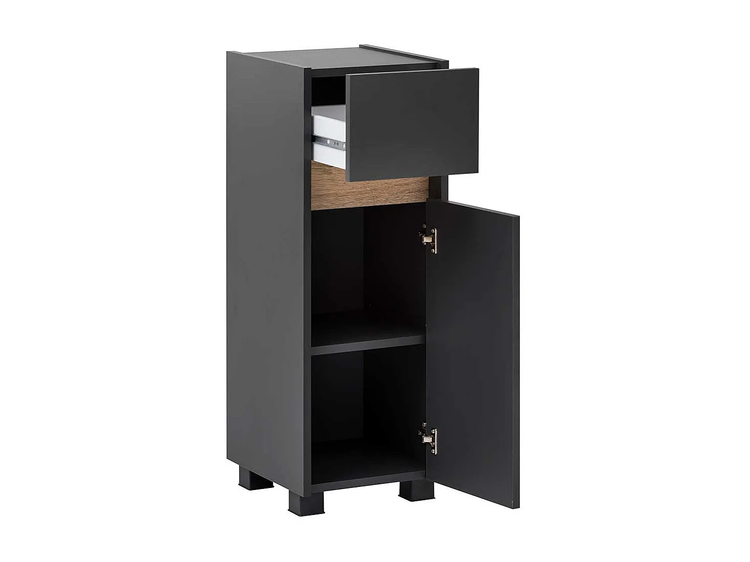 Bad Unterschrank in Anthrazit und Wildeiche Optik 85 cm hoch