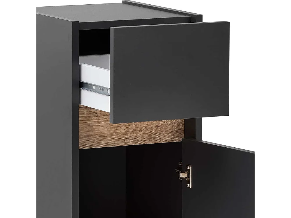 Bad Unterschrank in Anthrazit und Wildeiche Optik 85 cm hoch