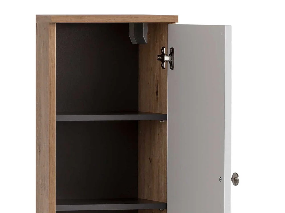 Badezimmerwandschrank in Wildeichefarben Weiß