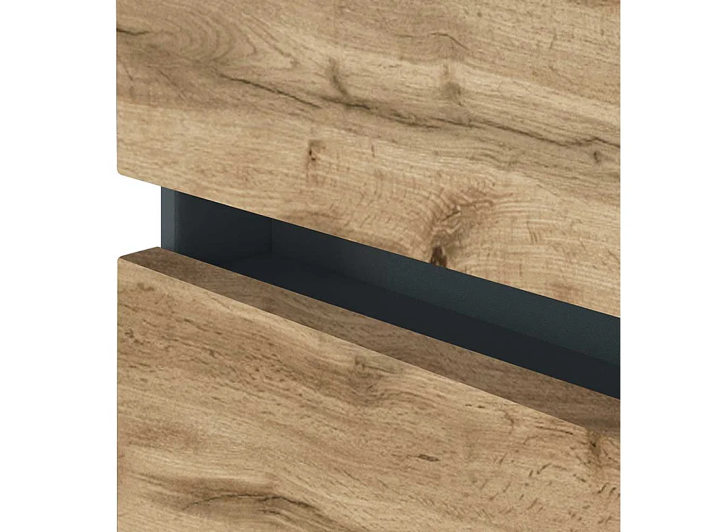 Badmidischrank in Wildeichefarben und Anthrazit 40 cm breit