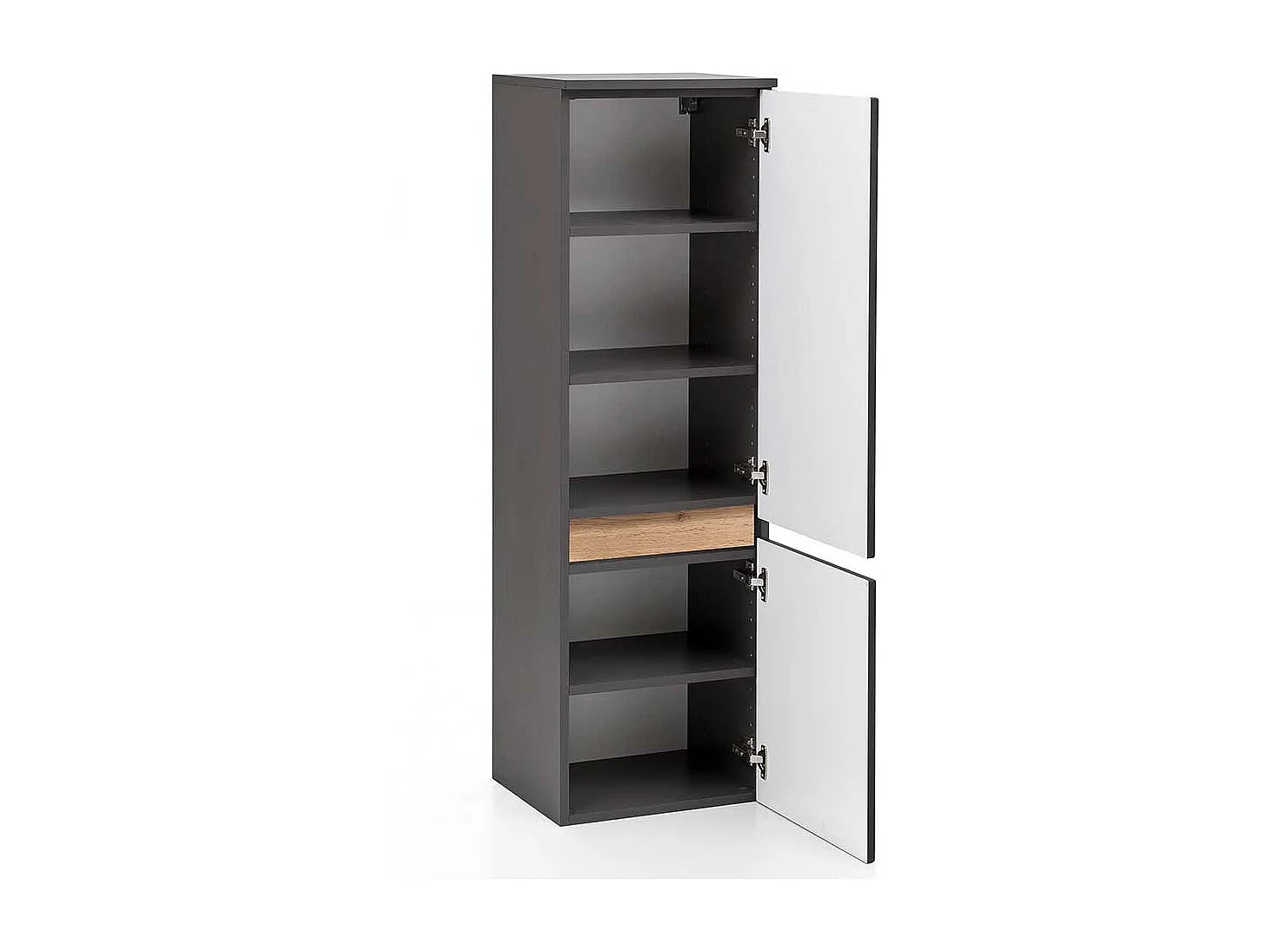 Seitenschrank für Badezimmer in Dunkelgrau Wildeichefarben