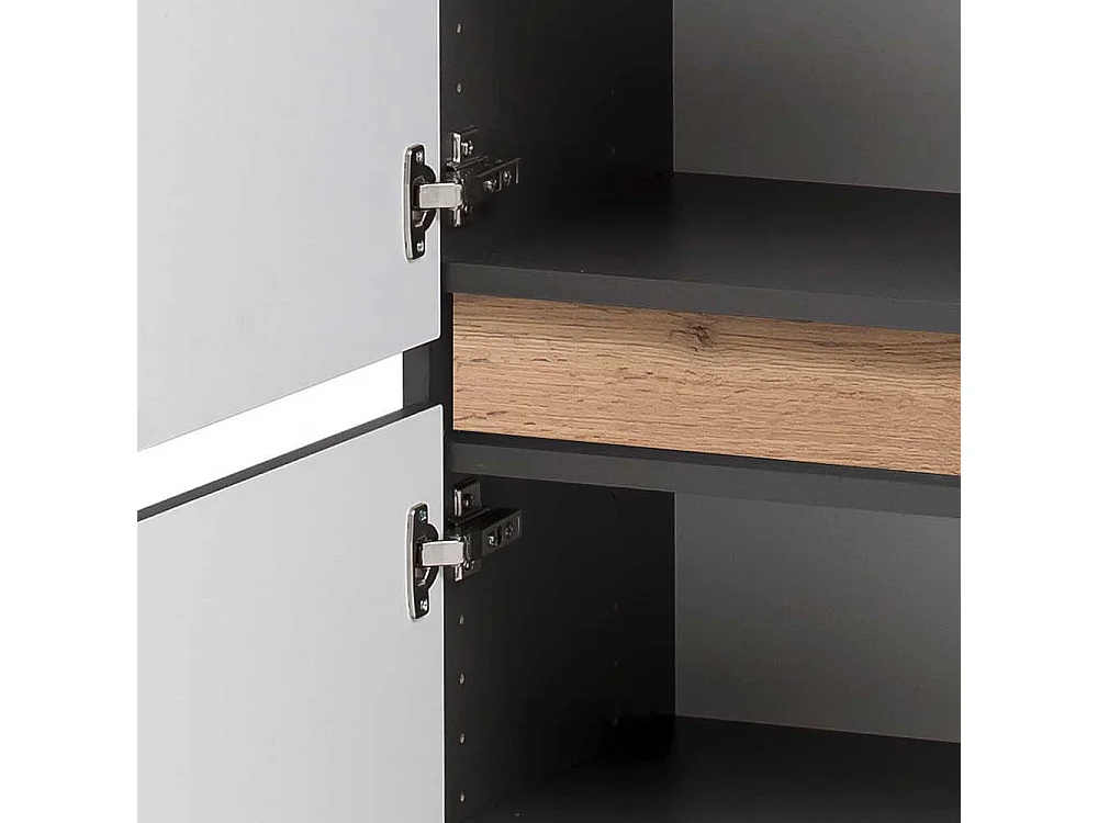 Seitenschrank für Badezimmer in Dunkelgrau Wildeichefarben