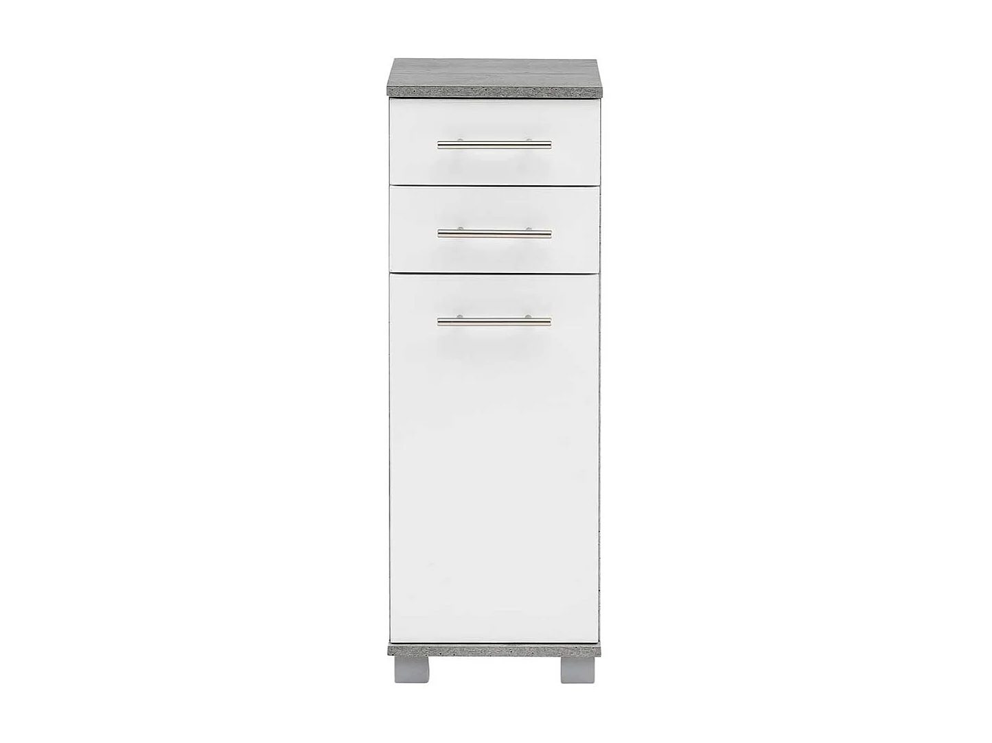 Badezimmer Unterschrank in Weiß Steinoptik Grau