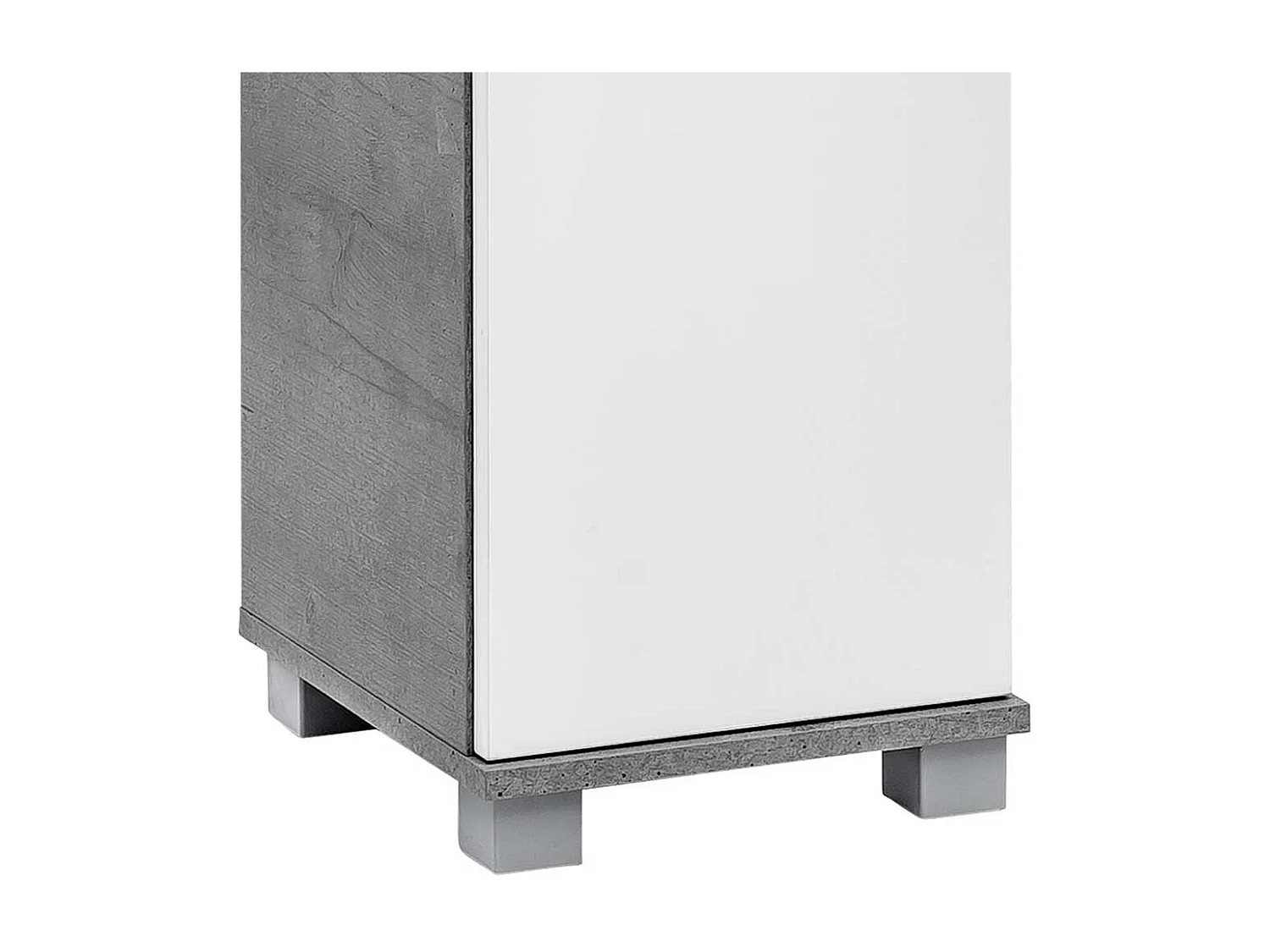 Badezimmer Unterschrank in Weiß Steinoptik Grau