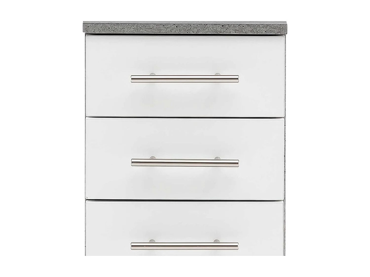 Badezimmer Unterschrank in Weiß Steinoptik Grau