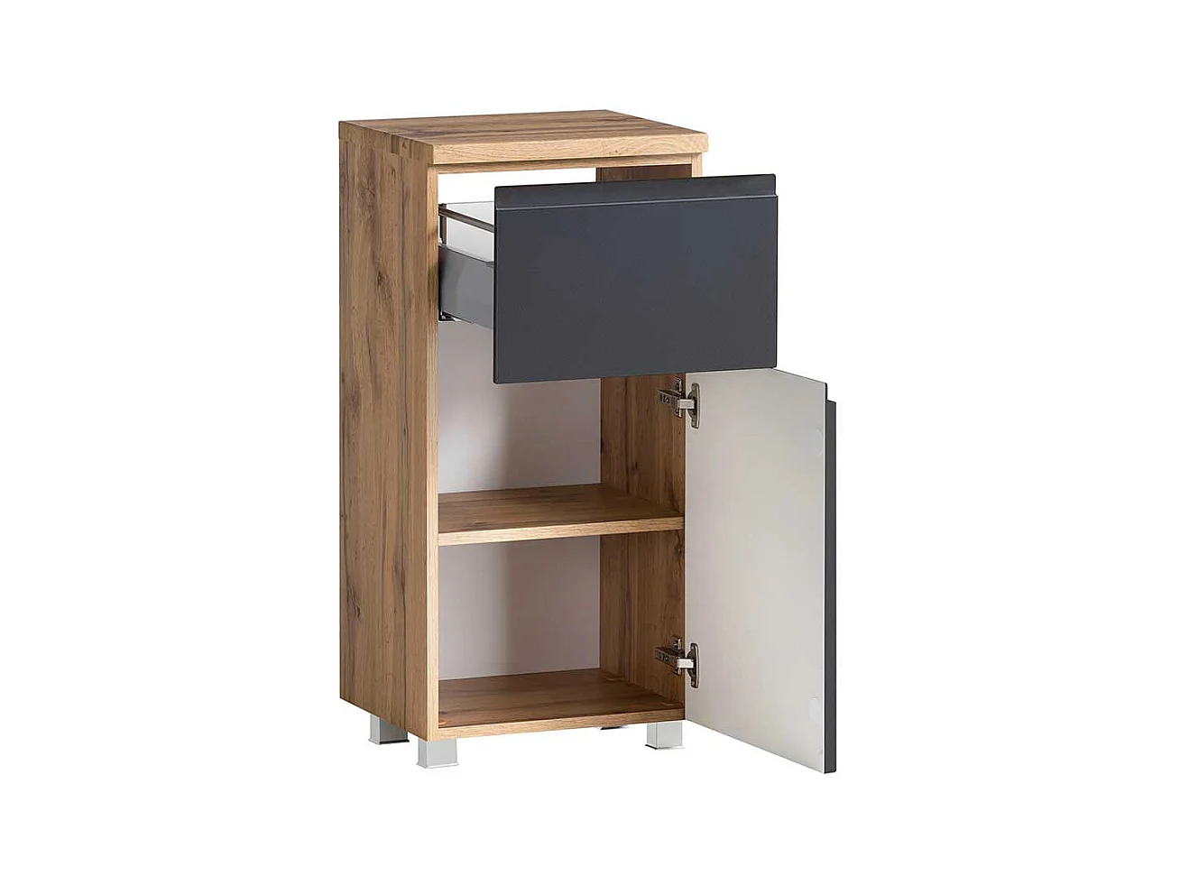 Badezimmerkommode hängend in Wildeichefarben Dunkelgrau