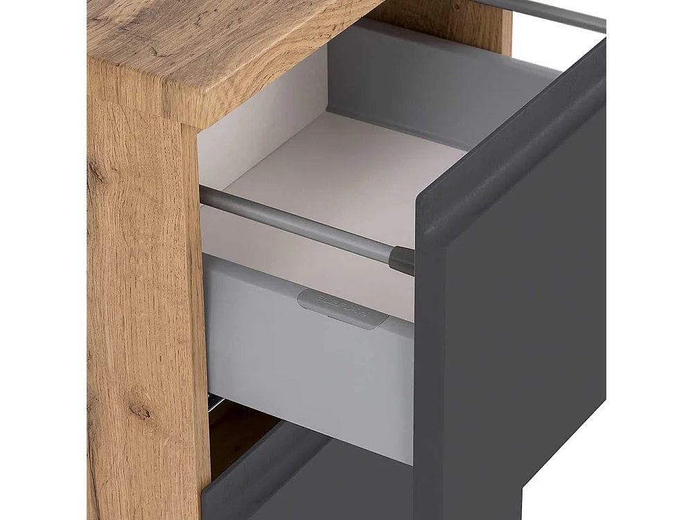 Badezimmerkommode hängend in Wildeichefarben Dunkelgrau