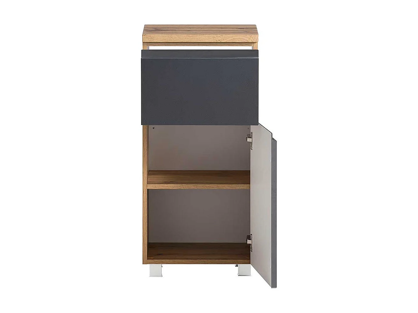 Badezimmerkommode hängend in Wildeichefarben Dunkelgrau