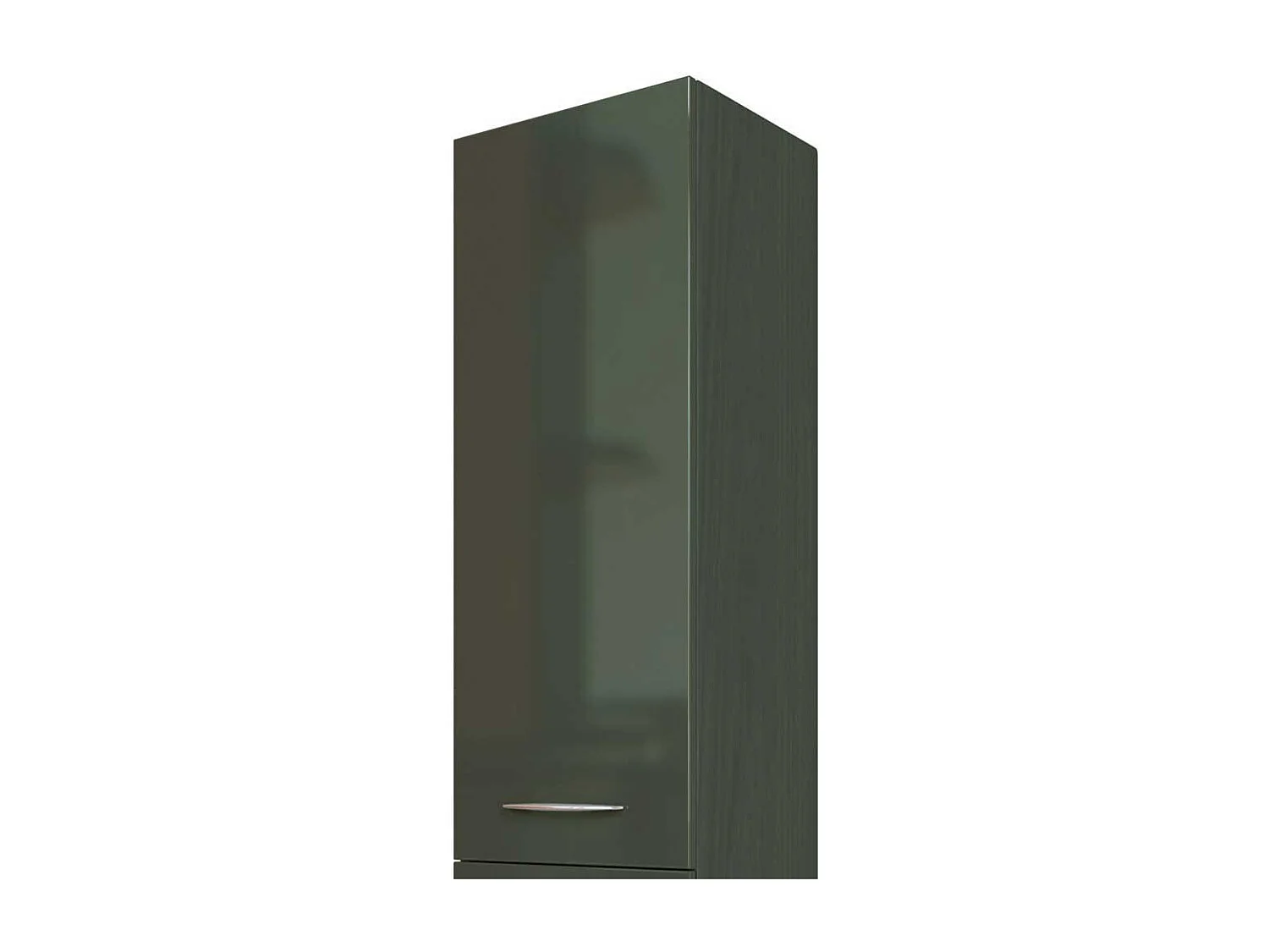 Bad Hochschrank in Dunkelgrau Hochglanz 180 cm hoch