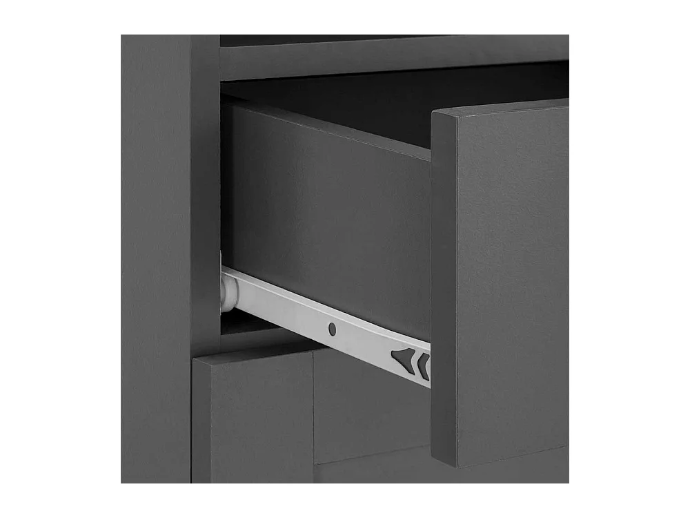 Grauer Badezimmer Schrank 180 cm hoch Glastür