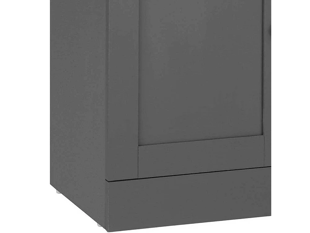 Grauer Badezimmer Schrank 180 cm hoch Glastür