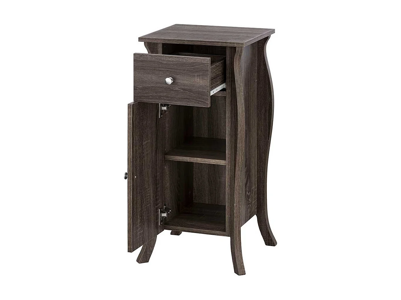 Bad Beistellschrank in Eiche Grau Barockstil