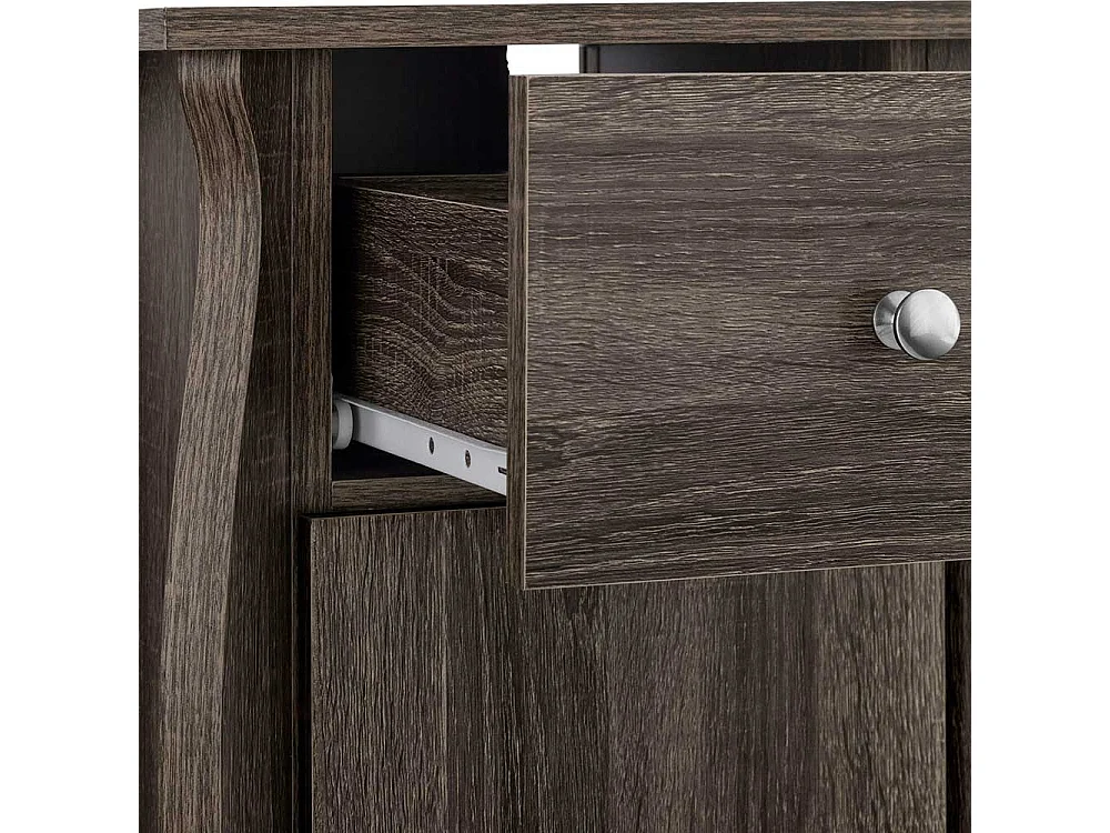 Bad Beistellschrank in Eiche Grau Barockstil