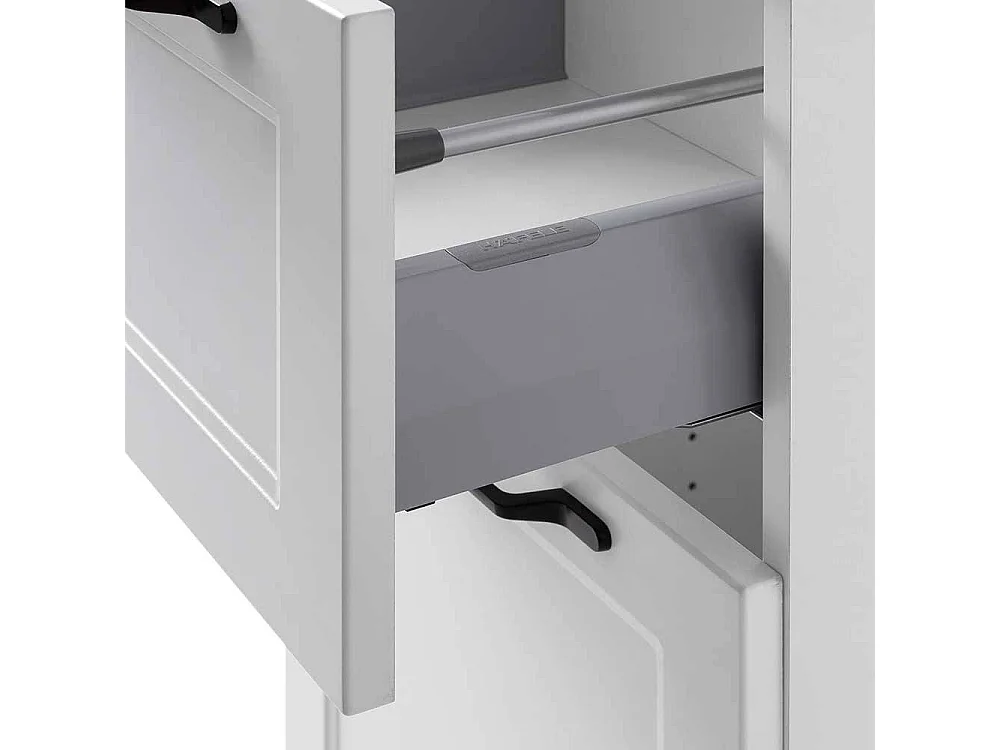 Badhochschrank Badezimmerhochschrank in Wildeichefarben mit Metallgriffen