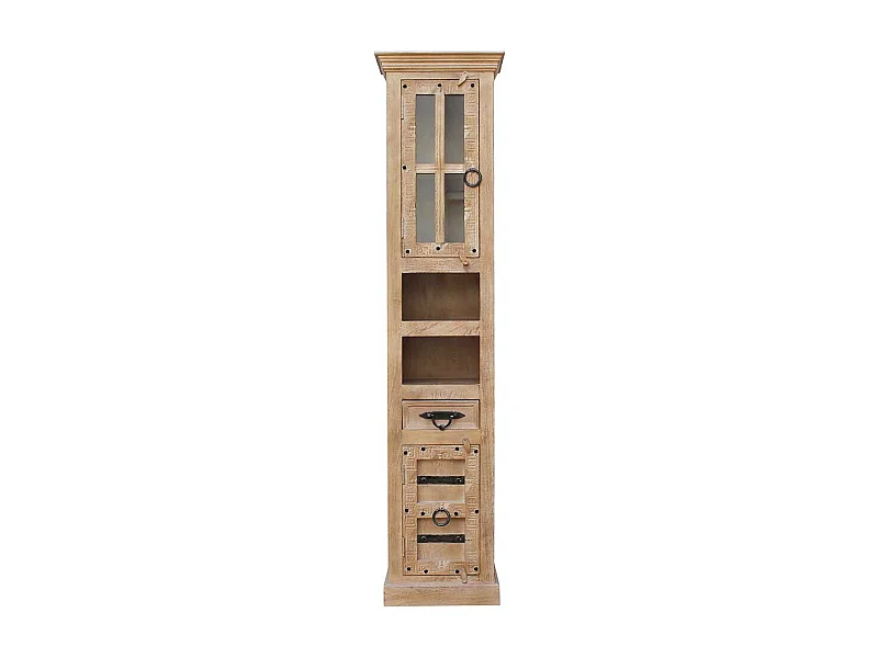 Bad Hochschrank aus Mangobaum Massivholz Shabby Chic Stil
