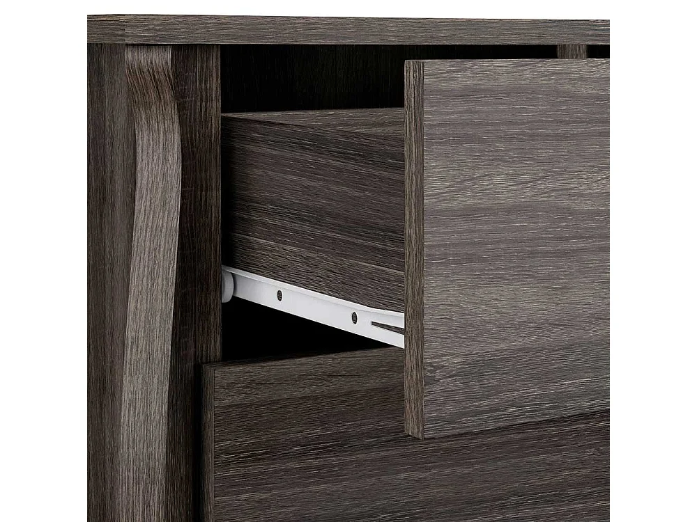 Badezimmer Kommode in Eiche Grau zwei Schubladen und Türen