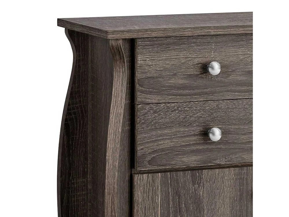 Badezimmer Kommode in Eiche Grau zwei Schubladen und Türen