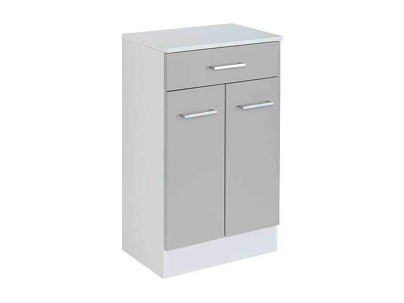 Badezimmer Kommode in Weiß und Hellgrau 50 cm breit