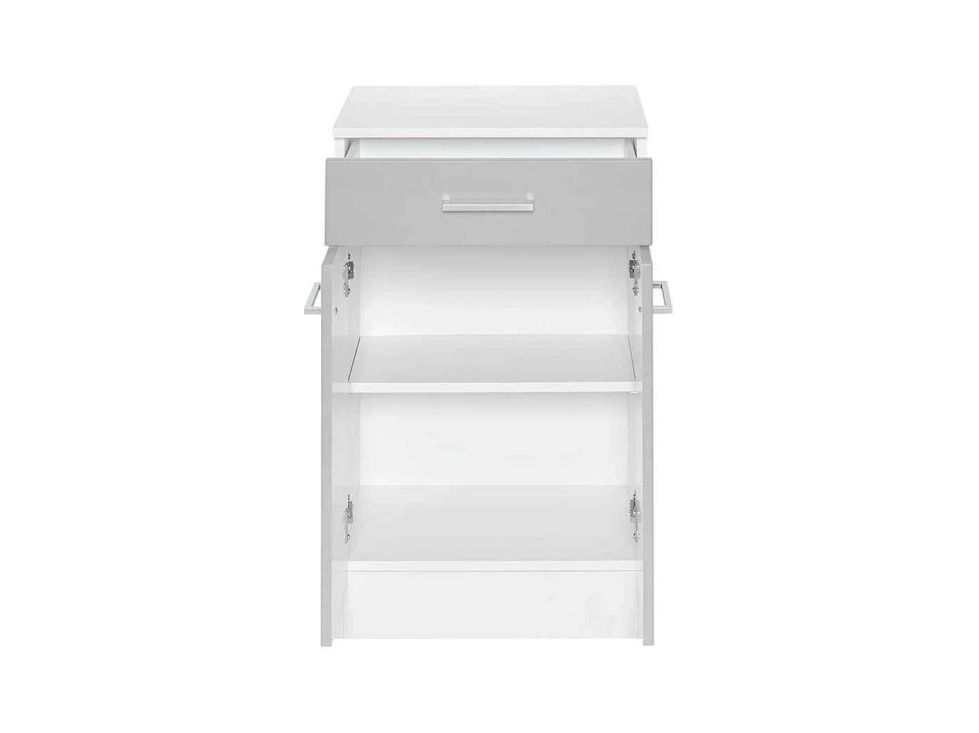 Badezimmer Kommode in Weiß und Hellgrau 50 cm breit