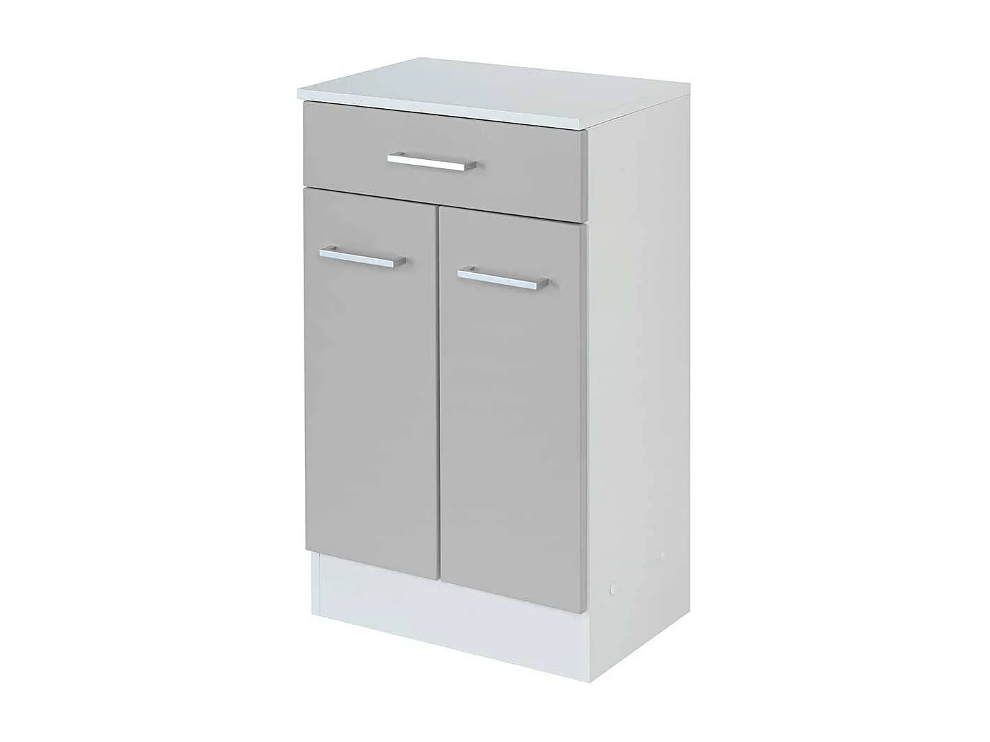 Badezimmer Kommode in Weiß und Hellgrau 50 cm breit