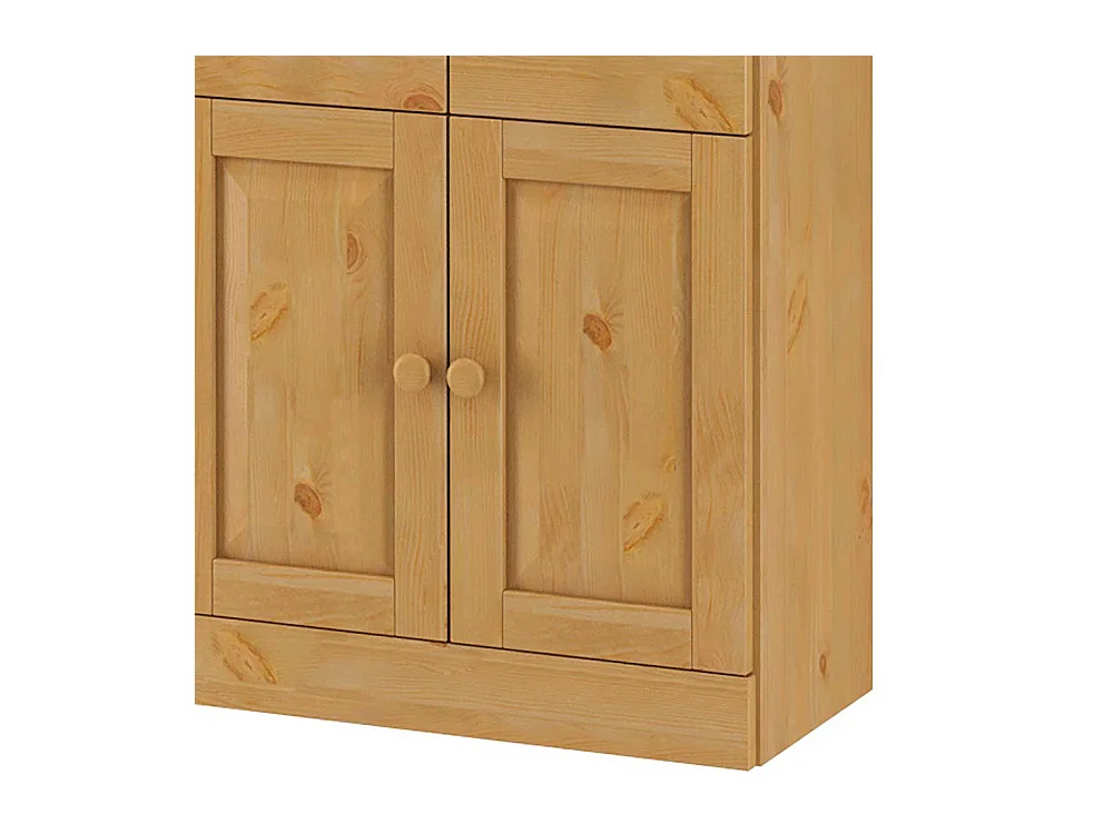 Kommode Badezimmerkommode aus Massivholz mit Drehtüren