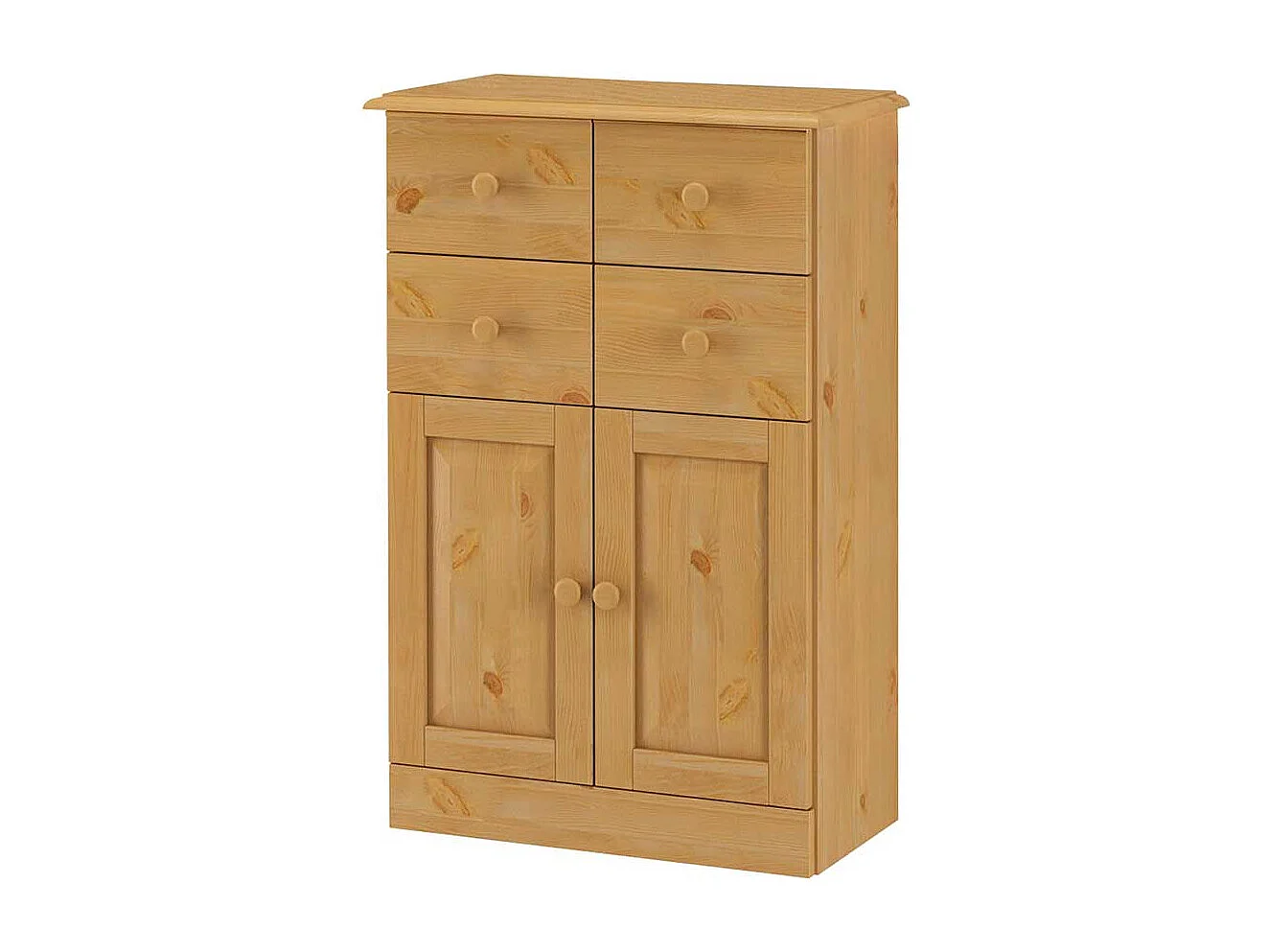 Kommode Badezimmerkommode aus Massivholz mit Drehtüren