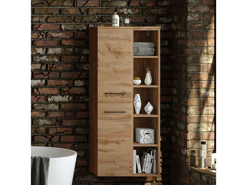 Midibadschrank Landhaus 2 türig offenes Regalfach