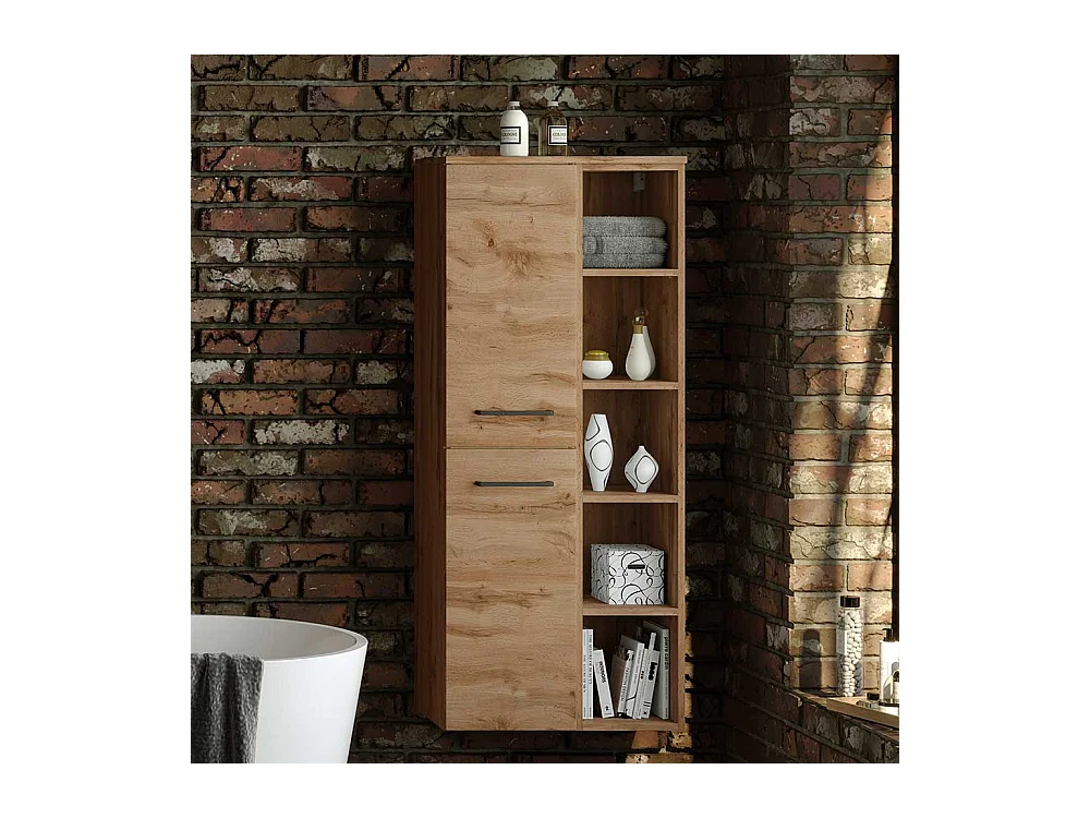 Midibadschrank Landhaus 2 türig offenes Regalfach