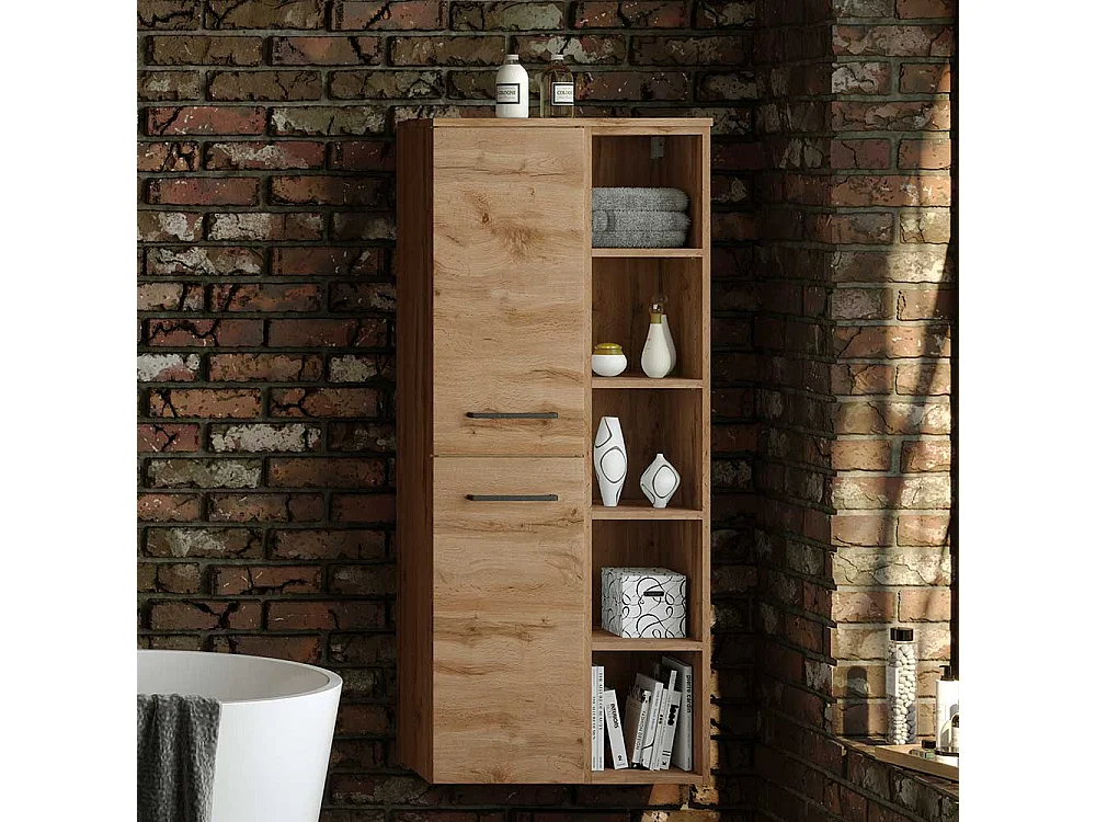 Midibadschrank Landhaus 2 türig offenes Regalfach