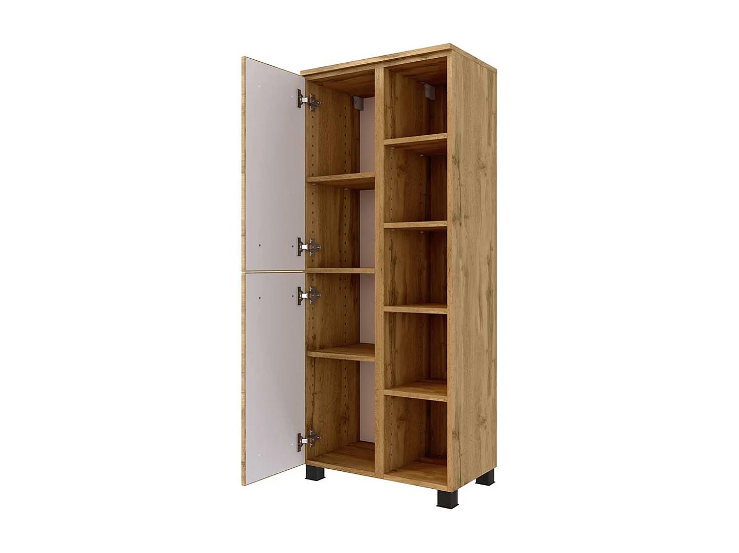 Midibadschrank Landhaus 2 türig offenes Regalfach