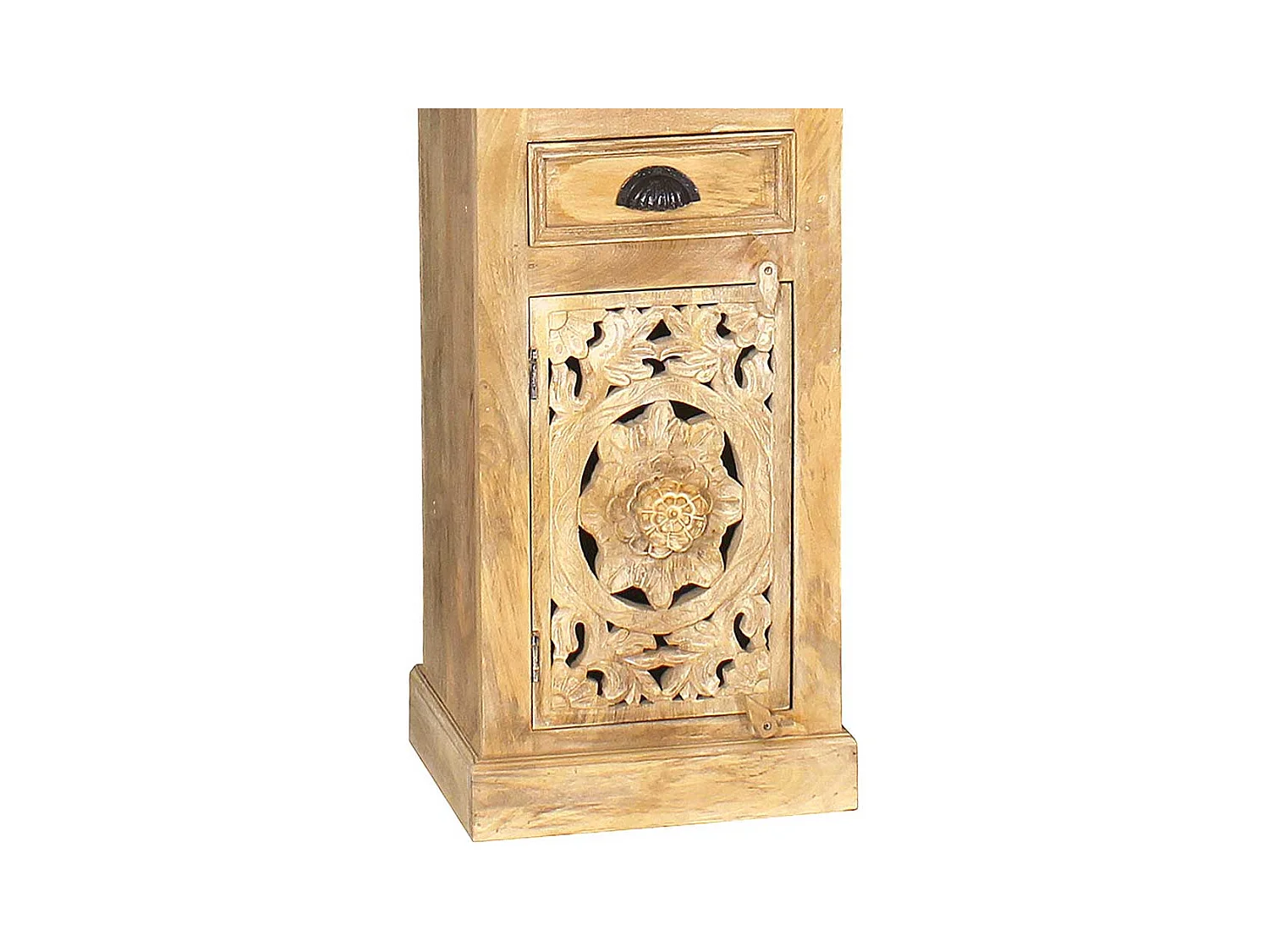 Bad Midischrank aus Mangobaum Massivholz Sandfarben handgearbeitet