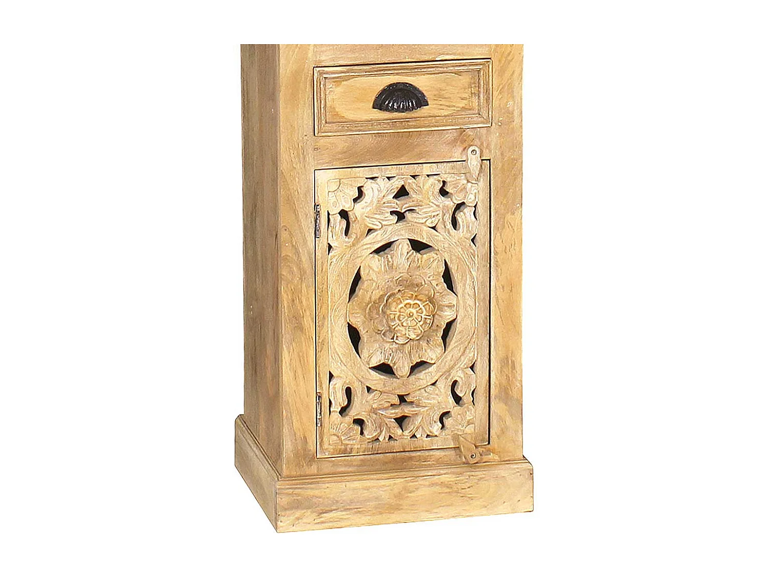 Bad Midischrank aus Mangobaum Massivholz Sandfarben handgearbeitet