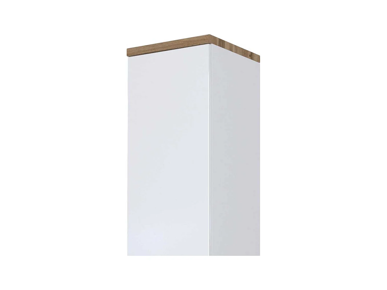 Hängender Badschrank in Weiß und Wildeiche Dekor 30 cm breit