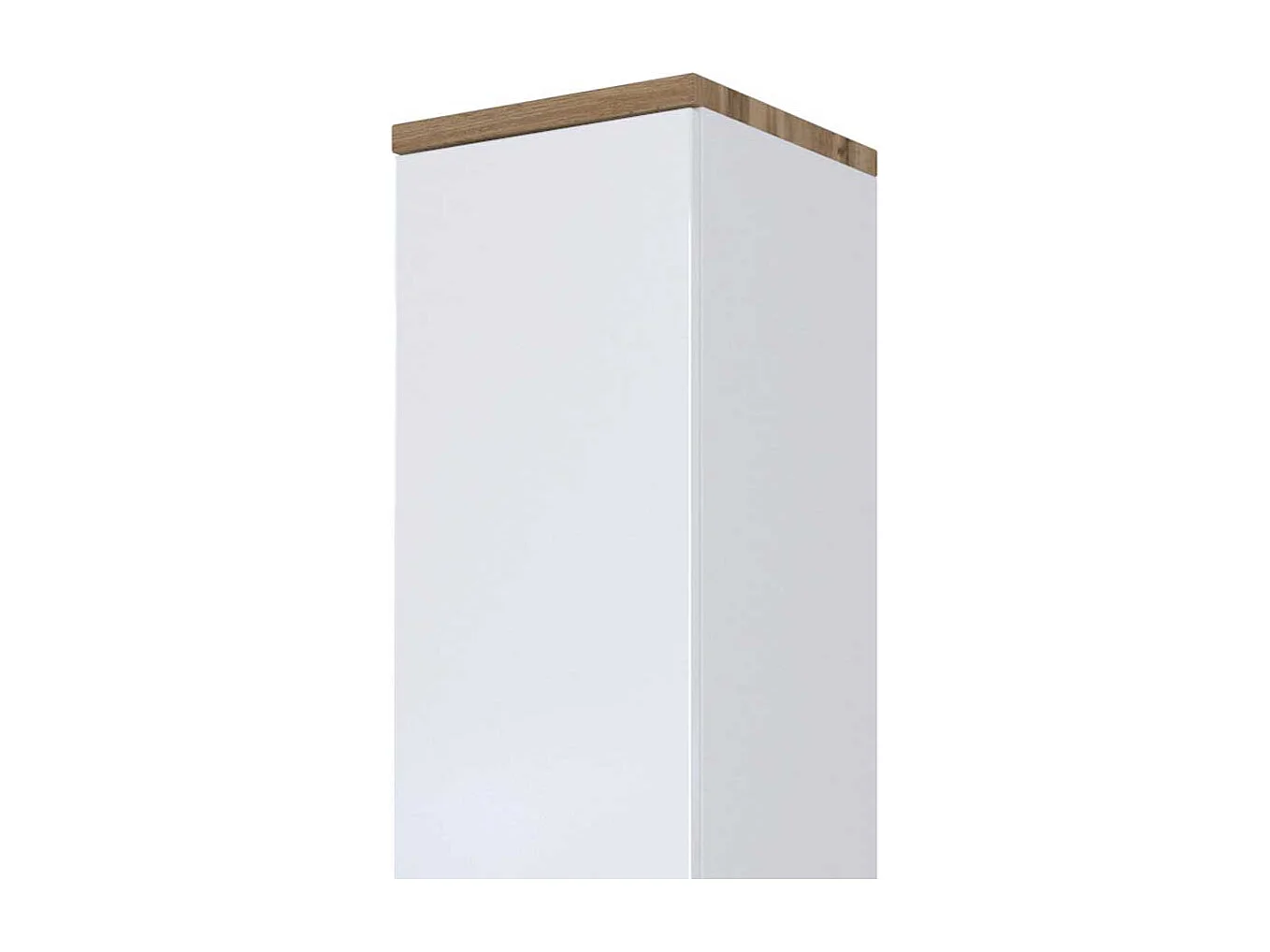 Hängender Badschrank in Weiß und Wildeiche Dekor 30 cm breit