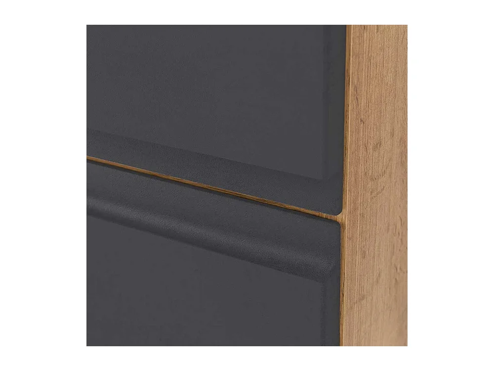 Großer Badezimmerschrank in Wildeichefarben Dunkelgrau